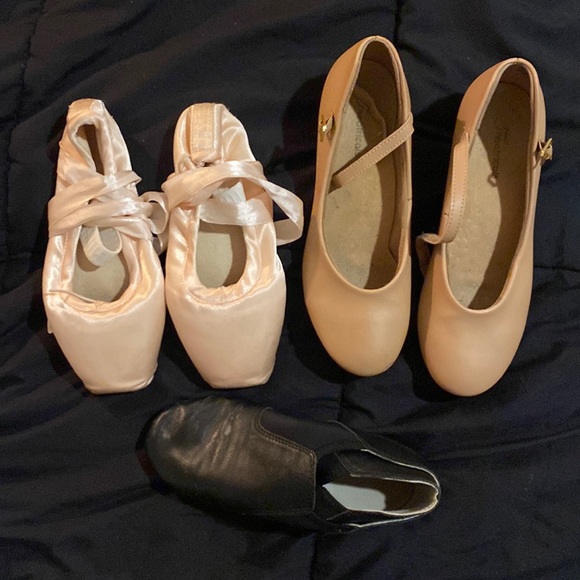 Collection of dance shoes- pointe ballet jazz character shoes, size 8 - Picture 1 of 1
